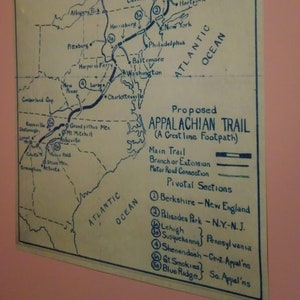 Appalachian Trail, original conceptual sketch by Benton MacKaye, 18" x 24" poster