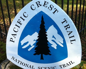 PCT - Pacific Crest Trail Sign - Hand Carved Wood Sign
