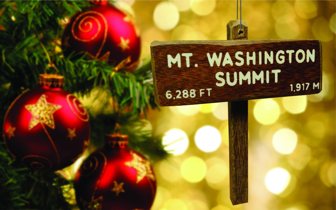 Mount Washington Summit sign Christmas tree ornament / Cake topper