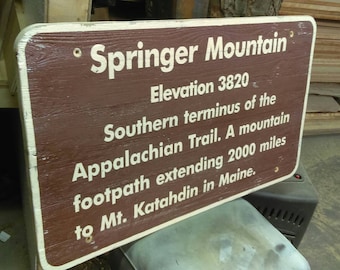 Springer Mountain Trail Sign - Appalachian Trail Southern Terminus Trail Marker