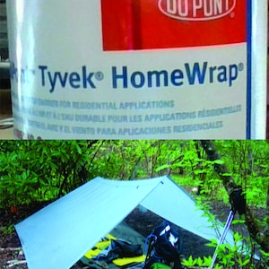 Tyvek HomeWrap by the foot for camping, ultralight backpacking, tarping, crafts - 3&#39; x 12&quot;