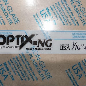 OPTIX NG non-glare .060 (1/16") cut to size for framing, crafts, signs