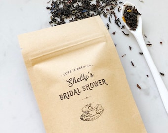 Love is Brewing - Personalized Bridal Shower Favors - Tea Favors - POUCHES ONLY