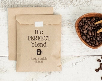 25 Pack, Personalized Coffee Favor Bags – Kraft Brown Wedding Treat