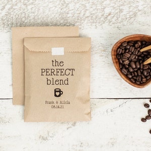 Personalized Coffee Favor Bags - The Perfect Blend - Coffee Wedding Favor Bags - BAGS ONLY