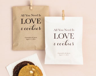 Wedding Favor Cookie Bags | Reception Favor Bag | Wedding Treat Bags | Wedding Candy Bar Bags | Take Home Dessert | Reception Favor