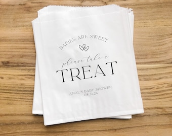 Personalized Baby Shower Favor Bags, Babies are Sweet Treat Bags, Candy Bags for Baby Shower, Candy Bar/Buffet Bags