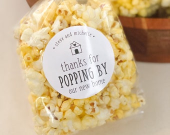 Thanks for popping by, Housewarming Party Favors, 2.5 inch Round Favor Label Stickers