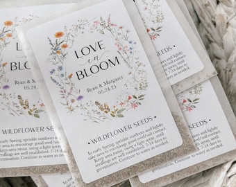 Personalized Wildflower Seed Packets Wedding Favors, Love in Bloom, Eco-friendly Guest favors, SEEDS INCLUDED