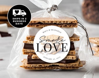 Winter Wedding Favors | Winter Wedding Favors | S'more Love Stickers for S'more Favors | STICKERS ONLY