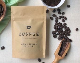 Personalized Coffee Favor Bags for Wedding | Useful Wedding Favors | Coffee Bags | Unique Wedding Favors | Bridal Shower Favors POUCHES ONLY