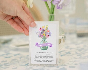 12 Mother's Day Wildflower Seed Packets, Party Favors (Set of 12)