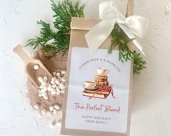 Gifts for Book Club Ladies | Book Club Gifts | DIY Gift Packaging | Hot Chocolate Packaging | Holiday gifts in bulk | Hot Chocolate Labels