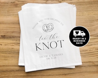 Tie the Knot Personalized Soft Pretzel Bags, Pretzel Wall, Pretzel Wedding Favors,