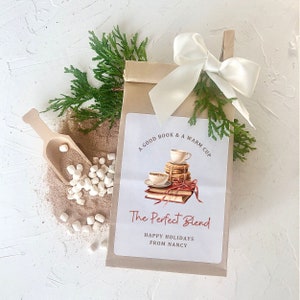 Gifts for Book Club Ladies | Book Club Gifts | DIY Gift Packaging | Hot Chocolate Packaging | Holiday gifts in bulk | Hot Chocolate Labels