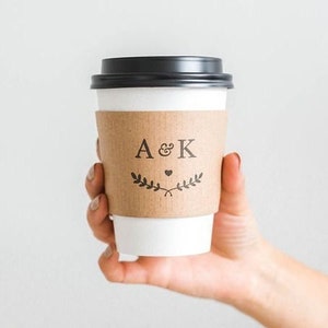 Personalized Paper Coffee Cup Sleeves for Wedding- SLEEVES ONLY - Custom Coffee Sleeves, Set of 25