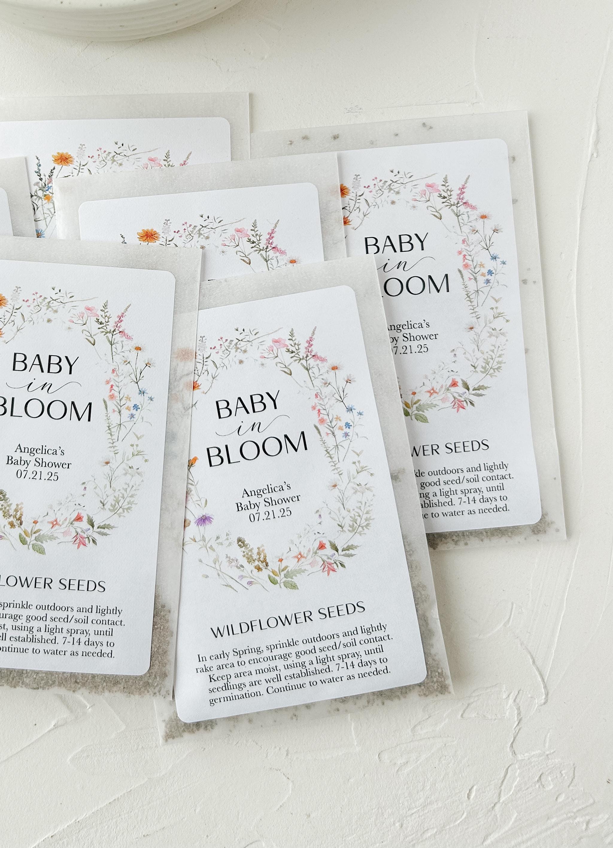 Personalized Baby Shower Wildflower Seed Packet Favors - 'baby in Bloom ...