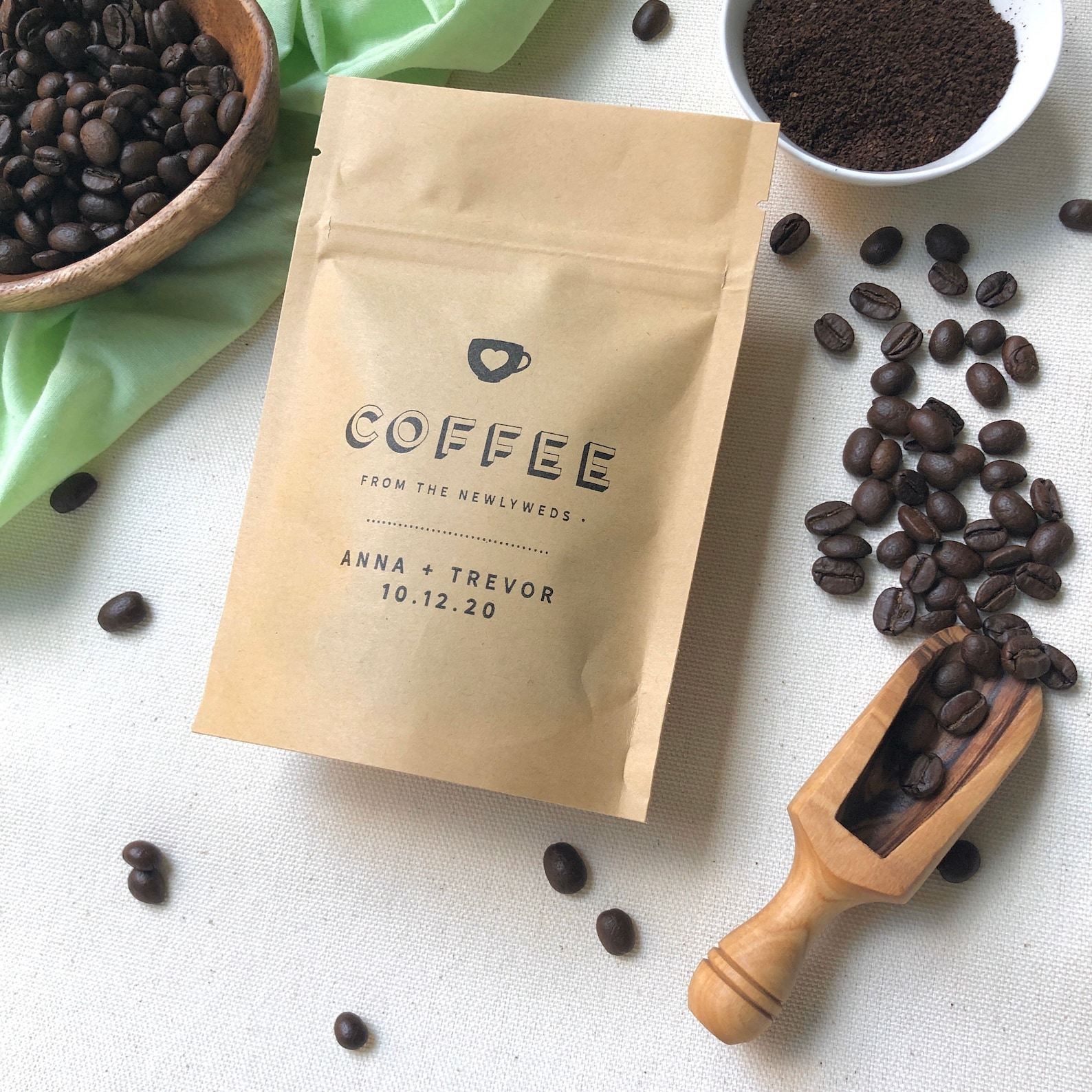 Personalized Coffee Favor Pouch Perfect Blend Coffee Bags Etsy