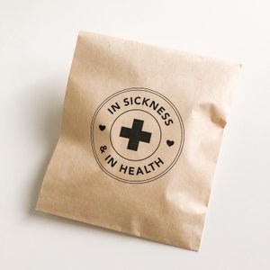 In Sickness and In Health | Paper Bags | Wedding Survival Kit | Recovery Kit Bags | BAGS ONLY