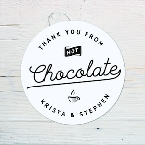 Personalized Winter Wedding Favors, Hot Chocolate Labels for Wedding Favors