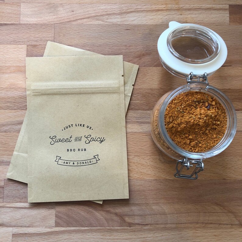 DIY Spice Favor Bags BBQ Wedding Favors BBQ Rub Favours Etsy