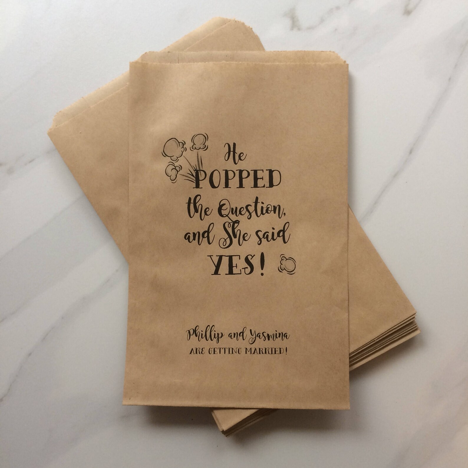 Popcorn Bags He POPPED the Question Popcorn Bar Bags Etsy