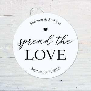 Round Wedding Jam Labels | Wedding Favors Labels | Spread The Love Labels | Wedding Snack Bag Jam Honey Favors Stickers, 2 inch, 2.5 inch