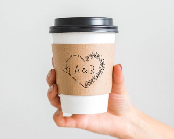 Buy Personalized Coffee Sleeves for Wedding Reception Coffee Bar