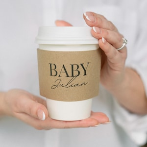 Personalized Coffee Cup Sleeve for Baby Shower | Baby is Brewing | Baby Shower Cup | Coffee Sleeves | Baby Shower Decor | Coffee Theme