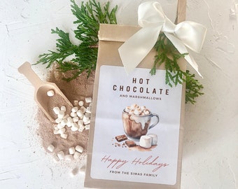 Hot Chocolate Gifts | DIY Hot Chocolate Favor | Holiday Gifts | Hot Chocolate Labels | Hot Cocoa Packets | Personalized Hot Chocolate Labels