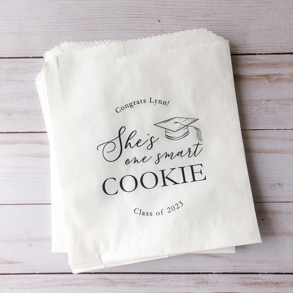 One Smart Cookie | Class Of 2024 | Graduation Party Decorations | Grad Party | Graduation Party Ideas | Graduation Favors | Cookie Bags