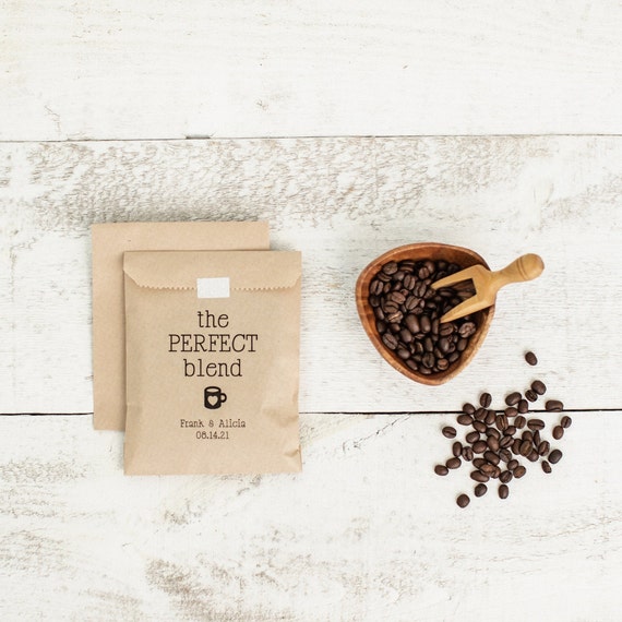 25 BAGS Mini Coffee Favor Bags Party Favors Love is Brewing Coffee