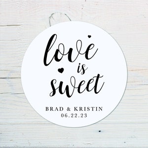 Personalized stickers for wedding favors | Love is Sweet Stickers | Bridal Shower | Wedding Favors | Baby Shower Favor Stickers |