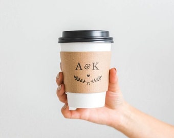 Custom Coffee Cup Sleeves - SLEEVES ONLY - Personalized Coffee Sleeves
