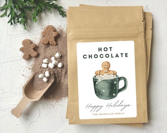 Personalized Hot Cocoa Gift | Custom Hot Chocolate Packet | Single Serve Hot Cocoa Gift | Hot Cocoa Packet POUCHES ONLY