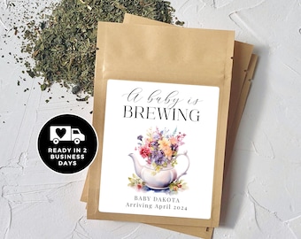 Personalized Tea Favor Bags, A Baby is Brewing Shower Theme, Tea Bag Packets