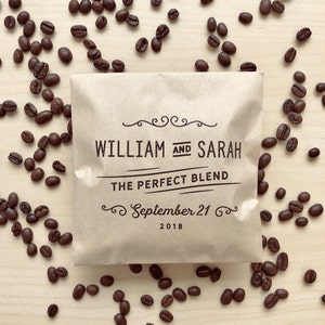 Coffee Wedding Favor Bags - The Perfect Blend - Personalized Coffee Wedding Favor Bags - Coffee Bags - BAGS ONLY