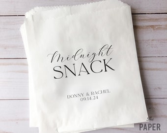 Personalized Midnight Snack Bags, Wedding Favor Candy Buffet, Light Night Snacks Bag