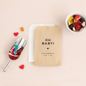 Oh Baby Shower Favor Bags, Custom Treat Bags imagen 3