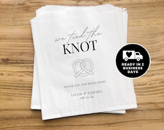 We Tied the Knot Pretzel Bags, Pretzel Wall, Late night snack bags