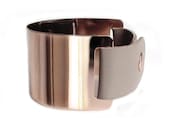 Leather bracelet cuff BADge bar greige or black or fuchsia