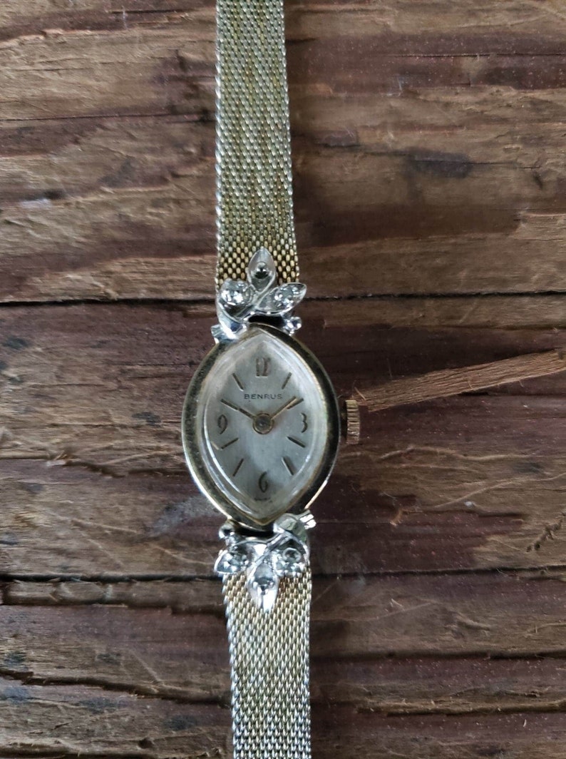 1940s Benrus Womens Wrist Watch gold Band Etsy