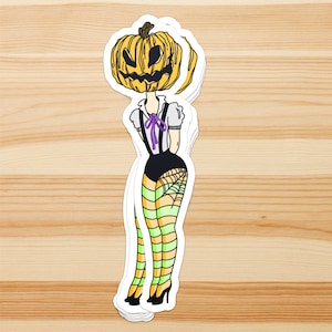 Pumpkin Pin Up Vinyl Sticker