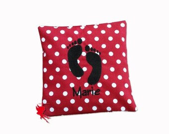 Good night Baby Cherry pit pillow with Good night Baby Cherry pit pillow