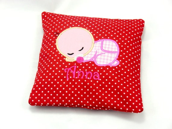 Good night Baby Cherry pit pillow with Good night Baby Cherry pit pillow