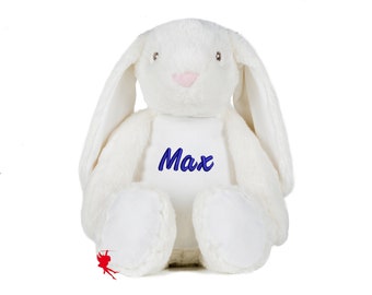 Rabbit cuddly toy stuffed animal with embroidery plush toy embroidered with name