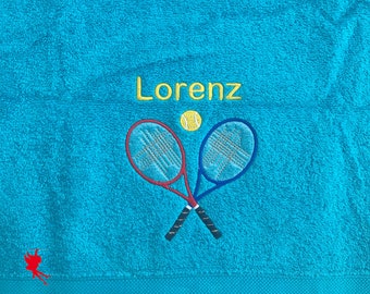 Tennis Handtuch bestickt mit Motiv + Name