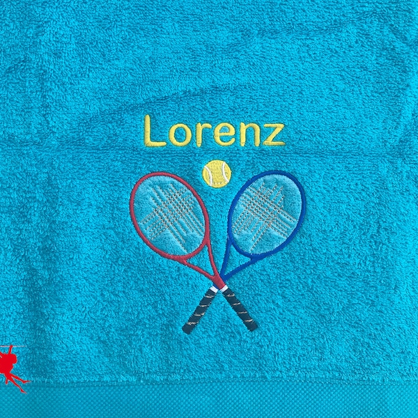 Tennis Handtuch bestickt mit Motiv + Name