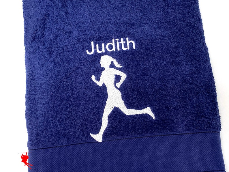 Läufer Handtuch bestickt mit Motiv Name Bild 3
