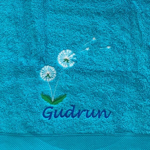 Dandelion Personalised Embroidered Towels image 1